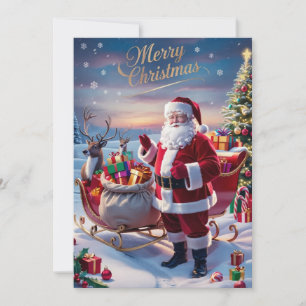 Santa’s Winter Wonderland Flat Holiday Card