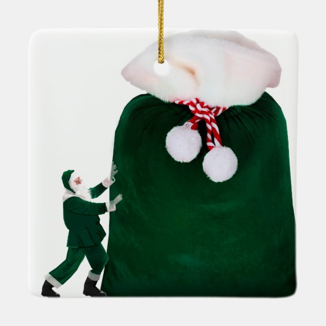 Santa’s With Huge Gift Sack Ornament (Back)