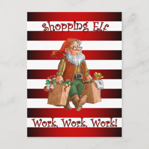 Santa’s Workshop ~Christmas Shopping Elf ~Holida Holiday Postcard
