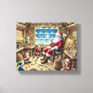 Santa’s Workshop Christmas Wall Art | Cosy Rustic
