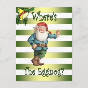 Santa’s Workshop ~ Eggnog Elf~ Christmas ~Holiday~ Holiday Postcard