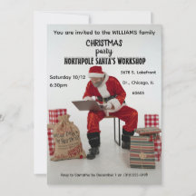 Santa' s workshop party Invitation