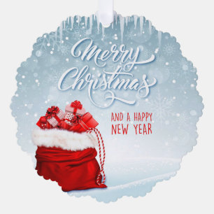 Santa Sack Christmas Ornament Gift Tag