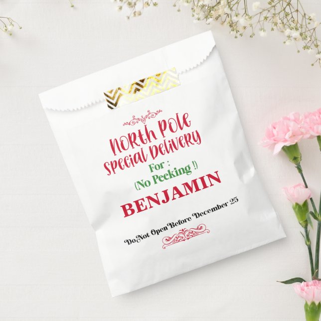 Santa Sack North Pole Delivery Christmas Favour Bag (Sealed)