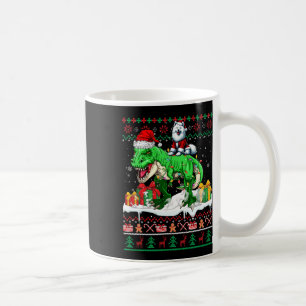 Santa Samoyed Riding T-rex Christmas Sweater Lover Coffee Mug