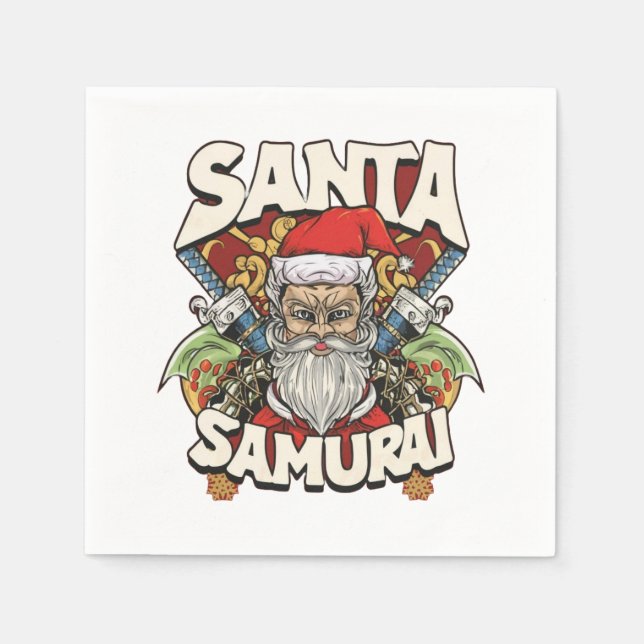 Santa Samurai Napkin (Front)