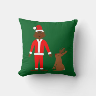 Santa Sasquatch and Jackalope Christmas Cushion