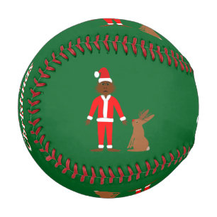 Santa Sasquatch and Jackalope Christmas Custom Baseball