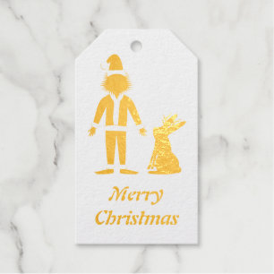 Santa Sasquatch and Jackalope Christmas Custom Gift Tags