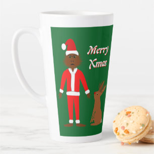Santa Sasquatch and Jackalope Christmas Custom Latte Mug