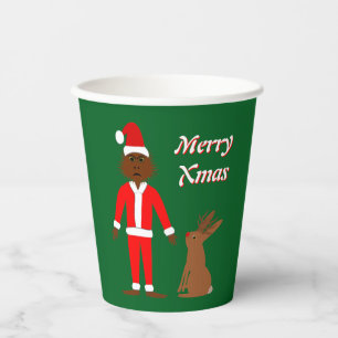 Santa Sasquatch and Jackalope Christmas Custom Paper Cups