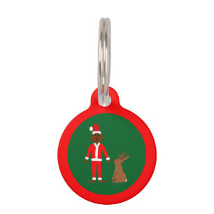 Santa Sasquatch and Jackalope Christmas Custom Pet Tag