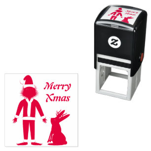 Santa Sasquatch and Jackalope Christmas Custom Self-inking Stamp