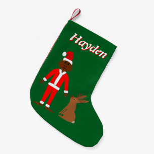 Santa Sasquatch and Jackalope Christmas Custom Small Christmas Stocking
