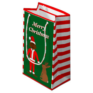 Santa Sasquatch and Jackalope Christmas Custom Small Gift Bag