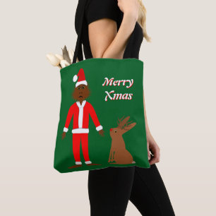 Santa Sasquatch and Jackalope Christmas Custom Tote Bag