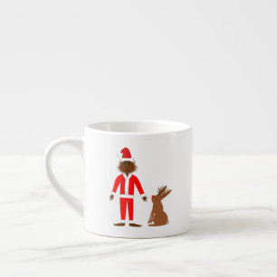 Santa Sasquatch and Jackalope Christmas Espresso Cup