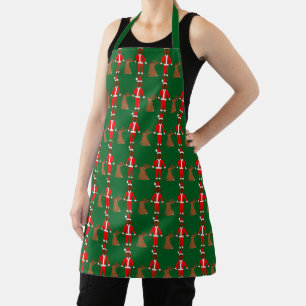 Santa Sasquatch and Jackalope Christmas Patterned Apron