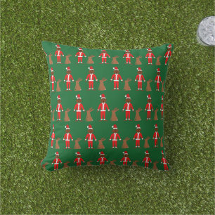 Santa Sasquatch and Jackalope Christmas Patterned Cushion