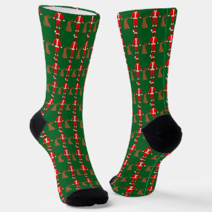 Santa Sasquatch and Jackalope Christmas Patterned Socks