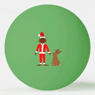 Santa Sasquatch and Jackalope Christmas Ping Pong Ball