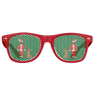 Santa Sasquatch and Jackalope Christmas Retro Sunglasses