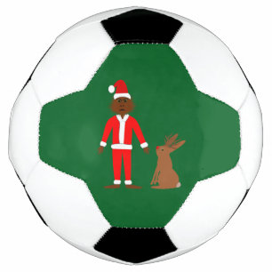 Santa Sasquatch and Jackalope Christmas Soccer Ball