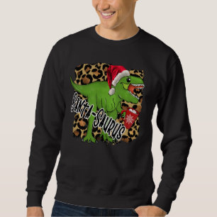 Santa Saurus Merry Christmas Dinosaur Hot Chocolat Sweatshirt