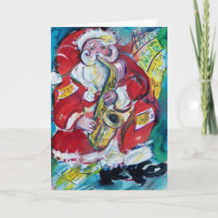 SANTA & SAX, CHRISTMAS PARTY HOLIDAY CARD