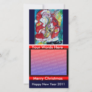 SANTA & SAX, CHRISTMAS PARTY HOLIDAY CARD