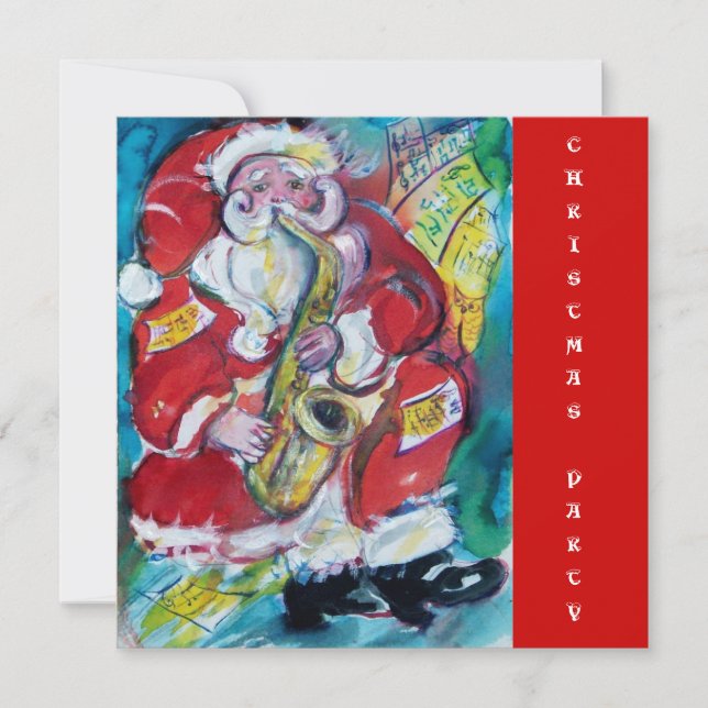 SANTA & SAX, CHRISTMAS PARTY INVITATION (Front)