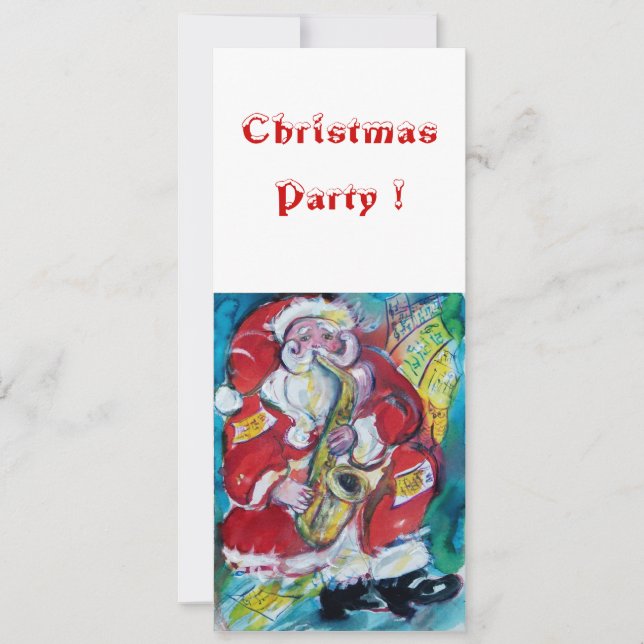 SANTA & SAX, CHRISTMAS PARTY INVITATION (Front)