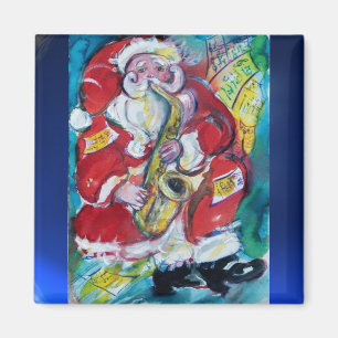 SANTA & SAX, CHRISTMAS PARTY MAGNET