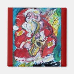 SANTA & SAX, CHRISTMAS PARTY MAGNET