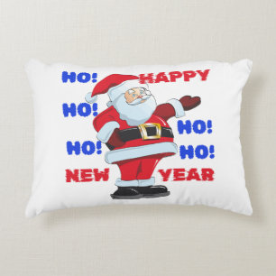 SANTA SAYS; HAPPY NEW YEAR. HO! HO! HO! DECORATIVE CUSHION