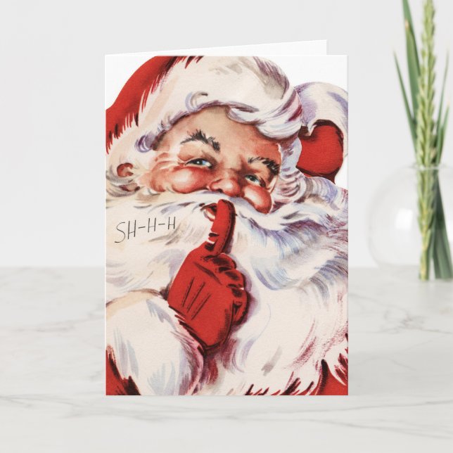 Santa Says Shhh Holiday Card (Front)