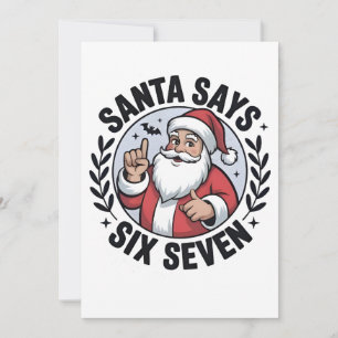 Santa Says Six Seven 67 Santa Christmas Xmas  Thank You Card