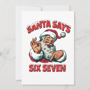 Santa Says Six Seven 6 7 Christmas Santa Claus  Thank You Card
