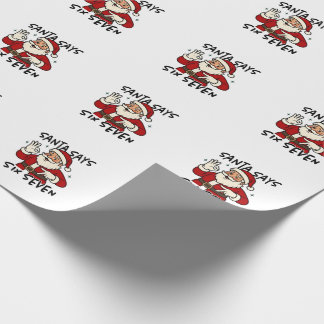 Santa Says Six Seven 6 7 Funny Brainrot Christmas Wrapping Paper