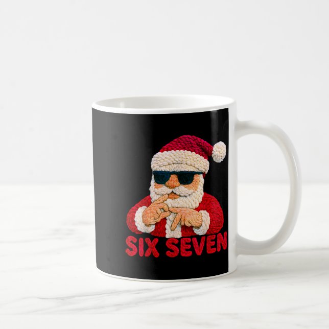 Santa Says Six Seven - 6 7 Meme Latch Hook Yarn Cr Coffee Mug (Right)