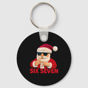 Santa Says Six Seven - 6 7 Meme Latch Hook Yarn Cr Key Ring