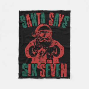Santa Says Six Seven Funny Christmas 67 Meme Surfi Fleece Blanket