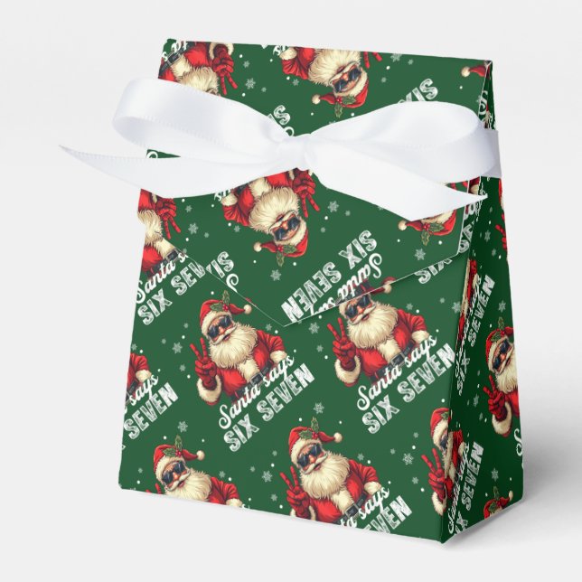 Santa Says SIX SEVEN – Funny Christmas Meme Favour Box (Front Side)