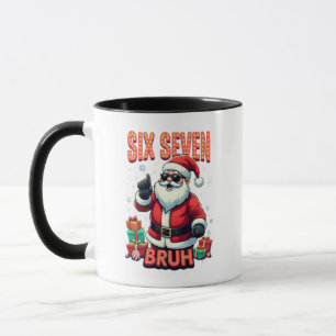 🎅Santa Says Six Seven Meme Funny Santa Holding Mug