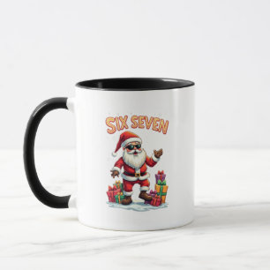 🎅Santa Says Six Seven Meme Funny Santa Holding Mug