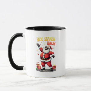 🎅Santa Says Six Seven Meme Funny Santa Holding Mug