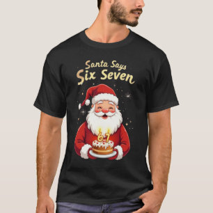🎅Santa Says Six Seven Meme – Funny Santa Holding T-Shirt