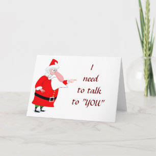 SANTA SAYS *YOU* ARE ON NAUGHTY LIST! HOLIDAY CARD