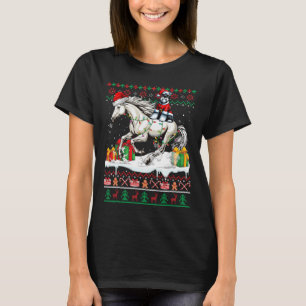 Santa Schnauzer Riding Horse Christmas Sweater Lov