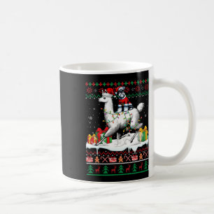 Santa Schnauzer Riding Llama Christmas Sweater Lov Coffee Mug
